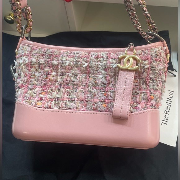 Tweed Calfskin Small Gabrielle Hobo Light Pink - Picture 1 of 8